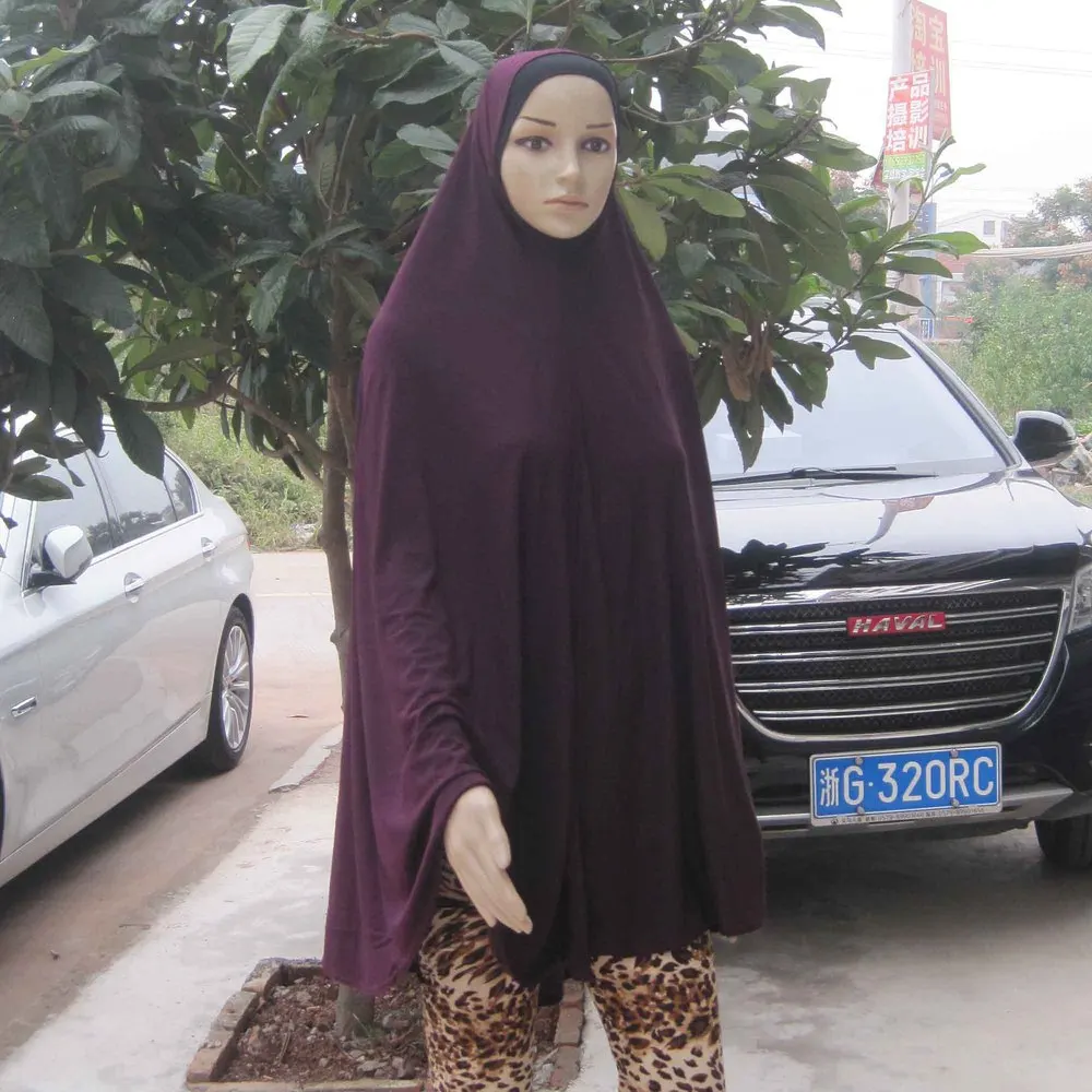 ; женские кафтан мусульманское Длинное Макси платье из лайкры ислам джилбаба абайя шарф хиджаб jd024 - Цвет: brown