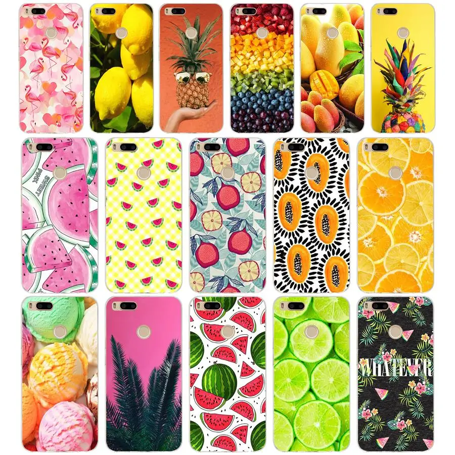 

267SD Summer Fruit Lemon Watermelon Soft Silicone Tpu Cover phone Case for xiaomi redmi 4A 4X note 4 4x mi A1 A2 lite