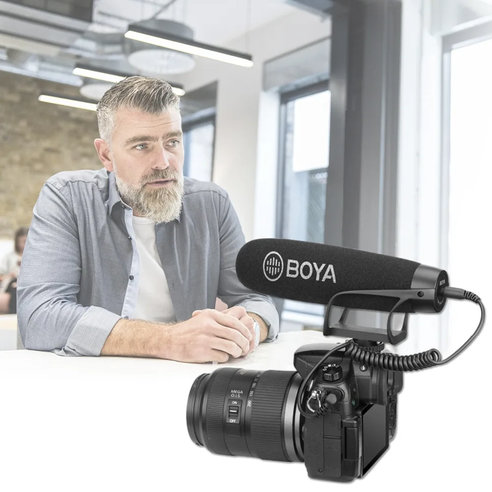 BOYA BY BM2021 суперкардиоидный микрофон для ружья с TRRS & TRS разъемами IOS Andrioid смартфона
