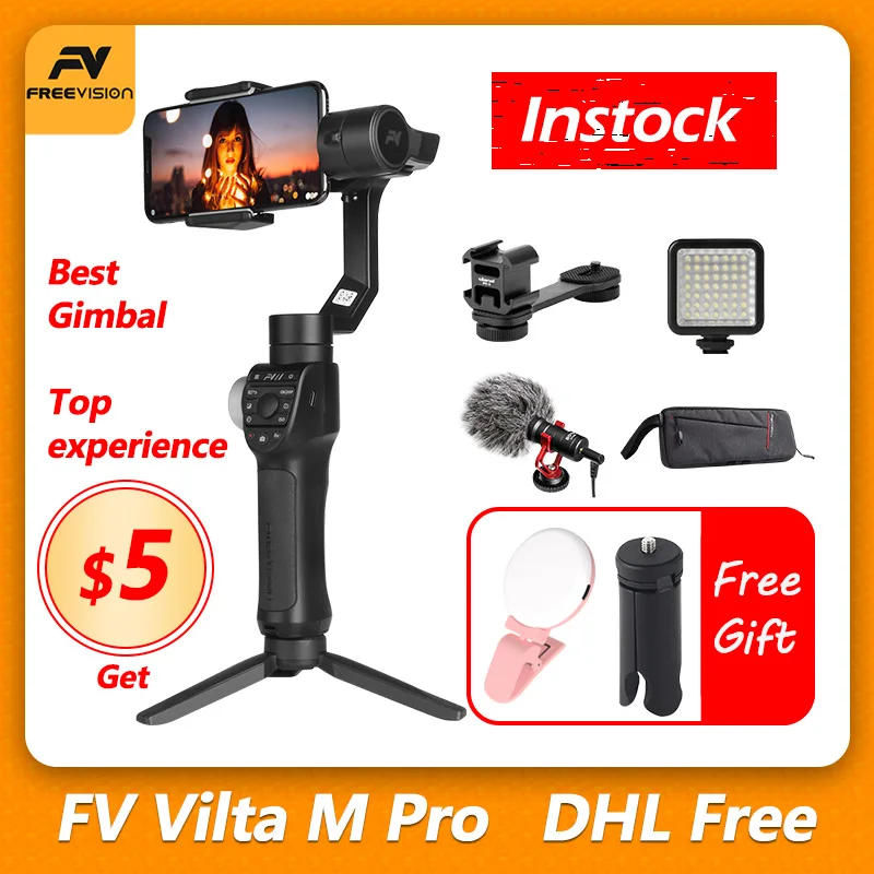 

Freevision Vilta M Pro 3-Axis Gimbal Handheld Smartphone Stabilizer for Huawei P30 Pro IPhone X XS Samsung Galaxy S9 S8 plus