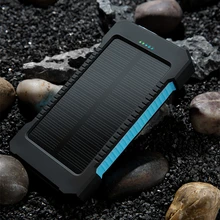 HOT 10000mAh Portable Dual USB Compact Waterproof Powerful LED Light Solar Power Bank External Battery Charger With Hook