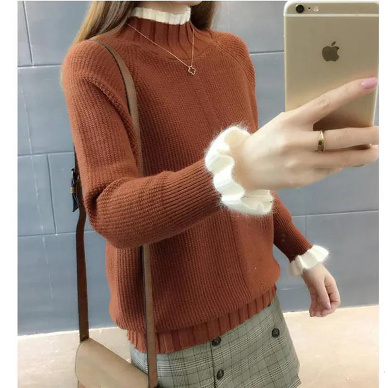 Long Sleeve Knitted Top Sweater Women Winter Sweater Turtle Neck Pullover 2019 New Arrival Strech Knitwear Jumper Wholesale Pull