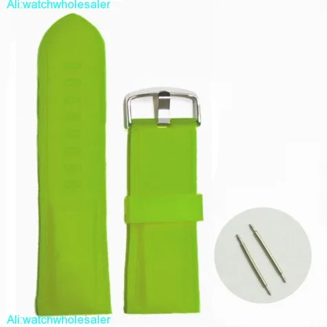 28mm Neon Green Silicone Jelly Rubber Unisex Watch Band Straps WB1054G28JB