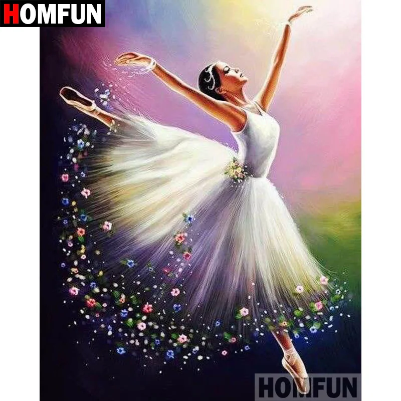 

HOMFUN Full Square/Round Drill 5D DIY Diamond Painting "Ballet girl" Embroidery Cross Stitch 5D Home Decor Gift A07700