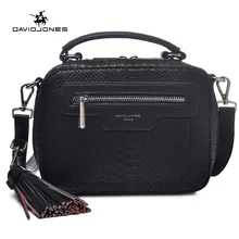 DAVIDJONES women serpentine envelope vintage crossbody bags high quality PU shoulder bag Top-handle bag
