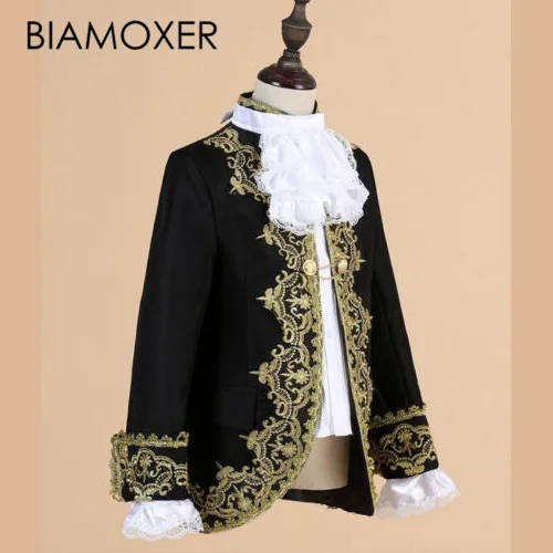 Biamoxer Kid Royal King Prince мужской костюм дети средневековый лидер косплей куртка брюки