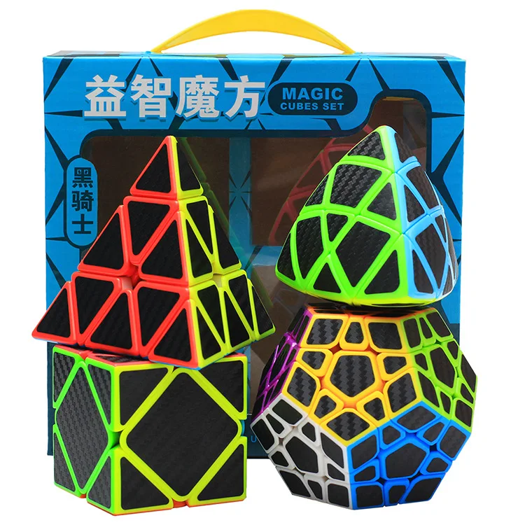

Z-Cube Bundle Black Knight Strange Shape Speed Cube Set Cube Pack Puzzle Carbon Fiber Cube Magic Fidget Toy Gift Box