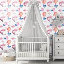 Hot Pink Walls Promotion For Promotional On Funlife Wall Sticker For Kids Room Nordic Hot Air Balloon Paper Rolls Pink S Decoration Decals Self Adhesive Waterproof