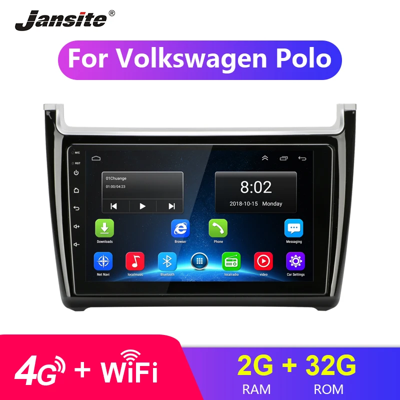 

9" 2 Din HD Touch Screen Android Car Radio GPS Navigation Auto Audio Car Stereo Player for Volkswagen VW Polo FM RDS with Frame