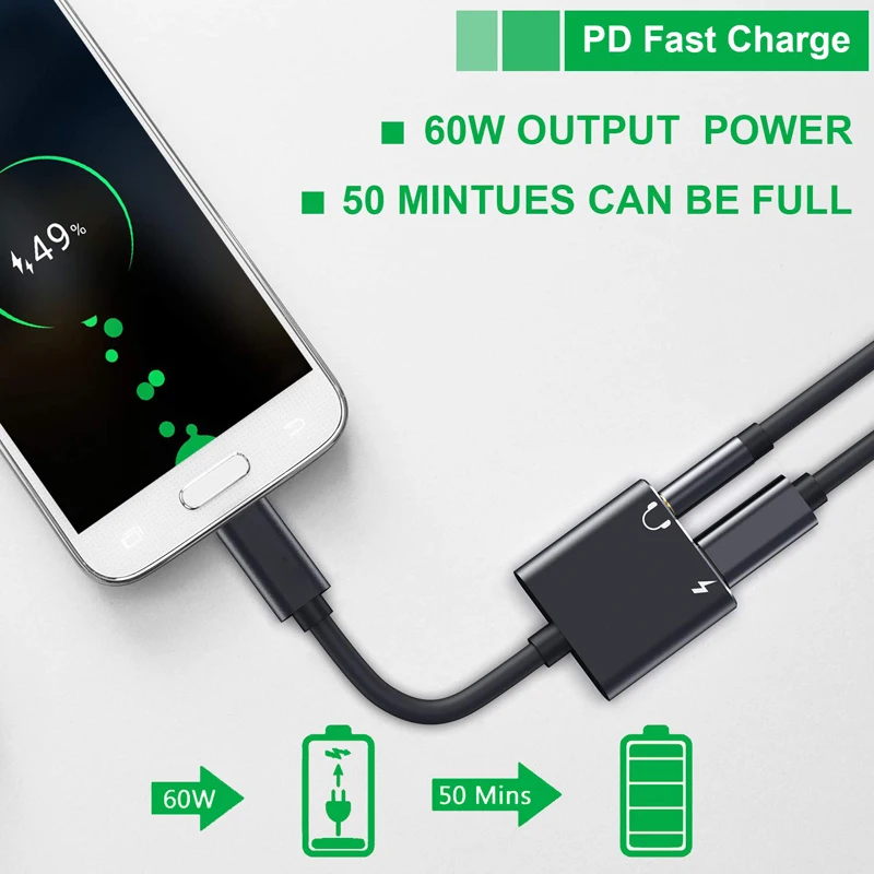 Адаптер для наушников JKING с разъемом USB Type C на 3 5 мм|Кабели VGA| |
