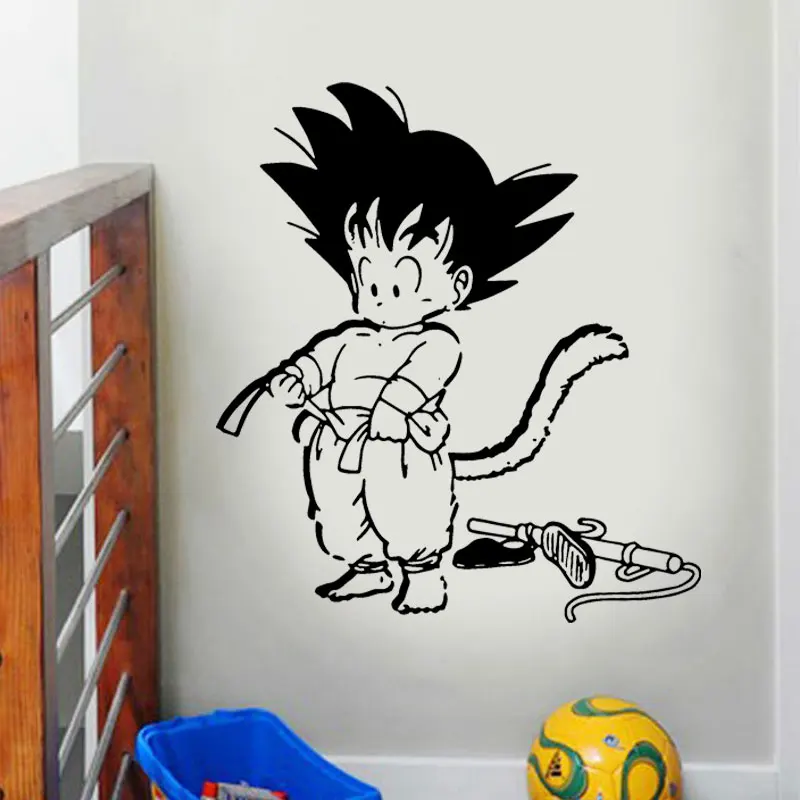 Cartoon Goku Dragon Ball Anime Wall Sticker Vinyl Comics Home Decor For Kids Room Bedroom Decals Removable Interior Mural LZ01