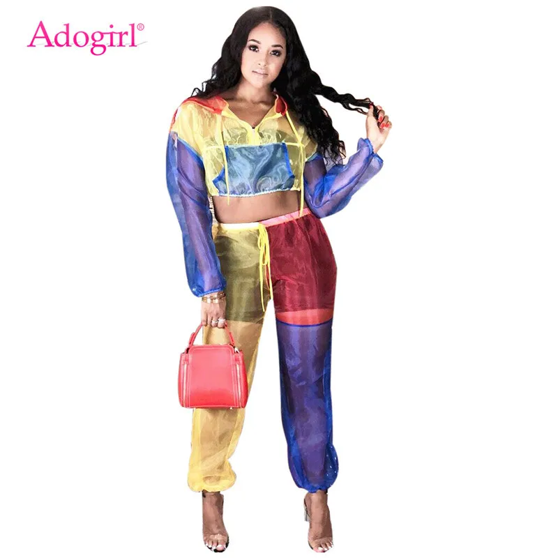 Женский спортивный костюм из двух предметов Adogirl куртка с капюшоном и длинным