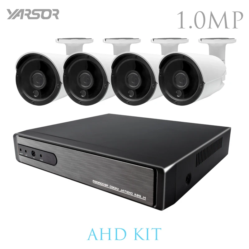 

AKT1004LF 4CH DVR CCTV System 4PCS Cameras 2CH 1.0 MP IR Outdoor Security Camera 720P HDMI AHD CCTV DVR Surveillance Kit