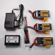 3 pcs Xpower LiPo Batterie 11.1 V 1500 Mah 3 S 40C MAX 60C XT60/T Plug et chargeur Pour RC Voiture Avion WLtoys V950 hélicoptère