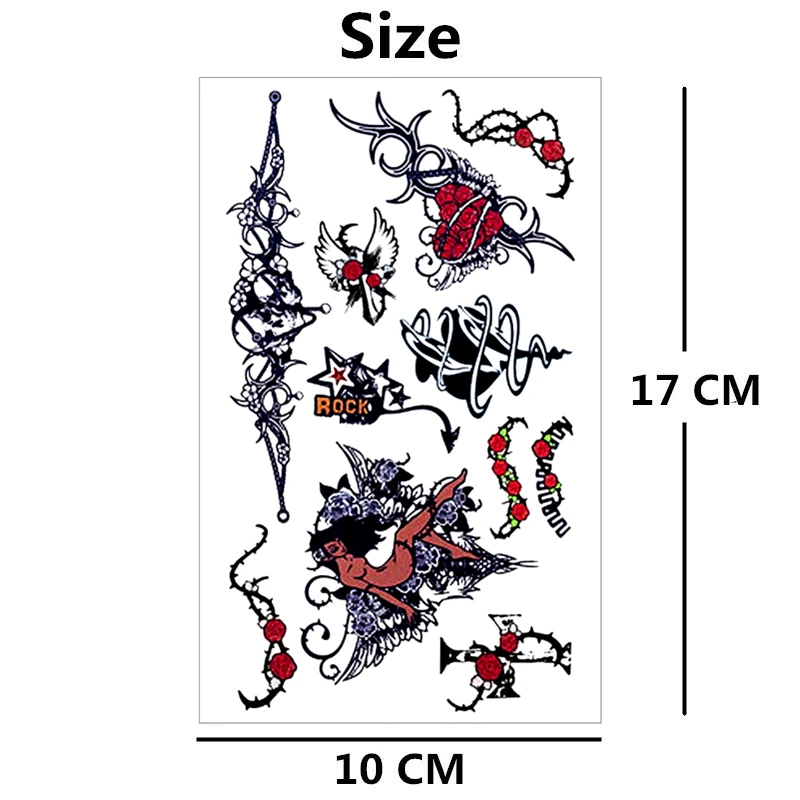 Shnapign рок-н-ролл Star Стиль Временные татуировки Средства ухода за кожей Книги по искусству ARM флэш тату Наклейки 17*10 см Водонепроницаемый поддельные henna безболезненно