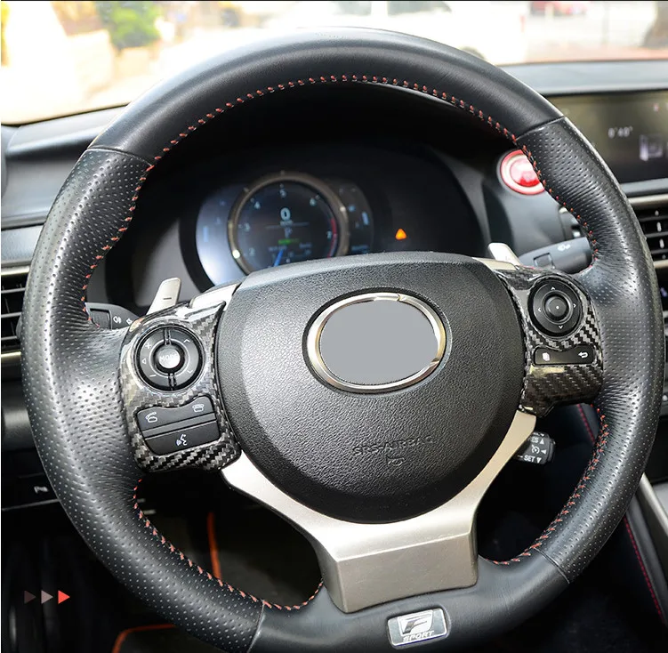 De fibra de carbono volante botón interruptor de Control de crucero botón pegatina recorte cubierta para Lexus IS250 NX200T 300 H 2017 2018