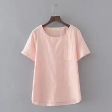 Большие размеры женская футболка хлопково-льняные, с цветочным принтом и вышивкой женская летняя обувь футболки женская обувь розового цвета женские футболки femme