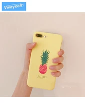

Ins Hot Korea Style Summer Wind Creatively Candy Yellow Red Pineapple Green Leaves Carton Case For iPhone 5 5s se 6 7 8 Plus
