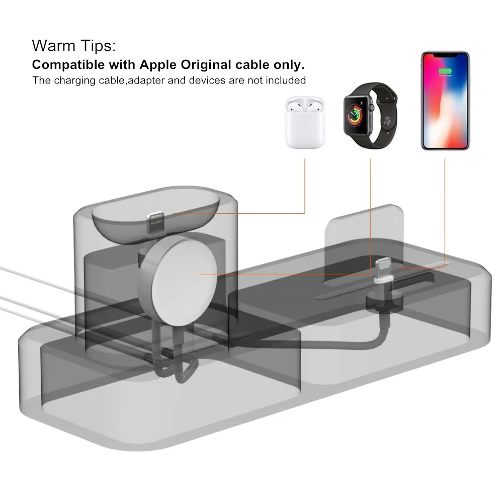 SZYSGSD 3 в 1 зарядная док-станция для iPhone X 8 7 6 6 S для Airpods портативная зарядная подставка Док-станция для Apple Watch 4 3 2