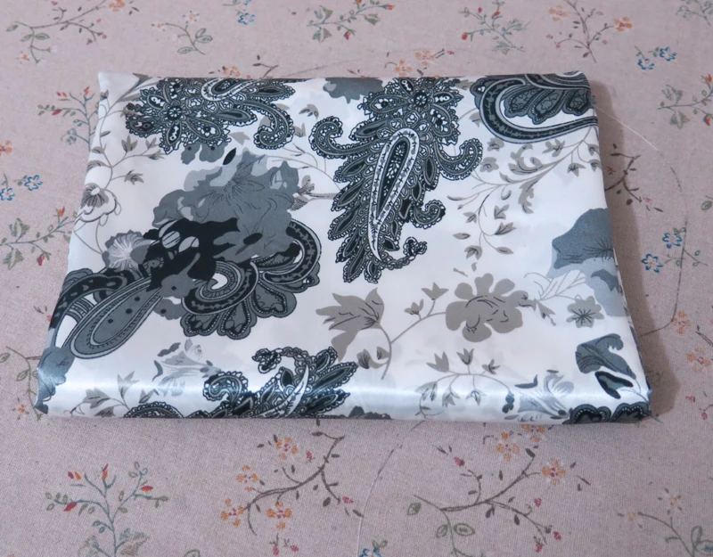 Винтажная сатиновая ткань с цветочным принтом пейсли, мягкий полиэстер, Шармез
