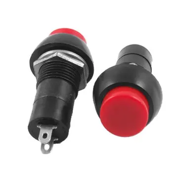 

20pcs PBS-11B Red Cap SPST OFF/(ON) NO N/O Round Momentary Pushbutton Switch 3A 250V AC Mounting Hole 12mm