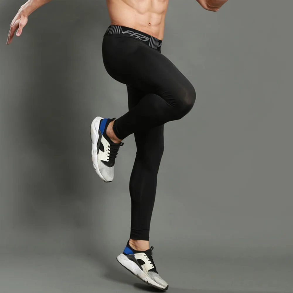 

2019 New Style Hot Sale Mens Summer Fitness Patchwork Bodybuilding Skin Tight-drying Long Sports Pants High Quality Comfortable