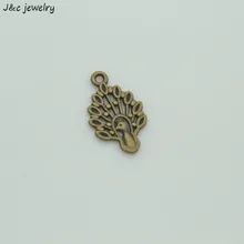 Toptan 40 Adet metal Antik Bronz renk tavuskuşu Charms kolye fit Avrupa bilezik yapımı diy Kolye Takı Bulguları 3406D