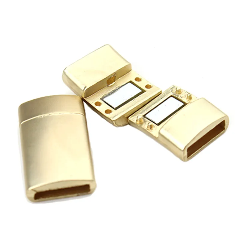 

LOULEUR 5pcs/lot Gold Color Stainless Steel Plain Magnetic Lock Clasp For Leather Bracelets DIY Jewelry Findings High Quality