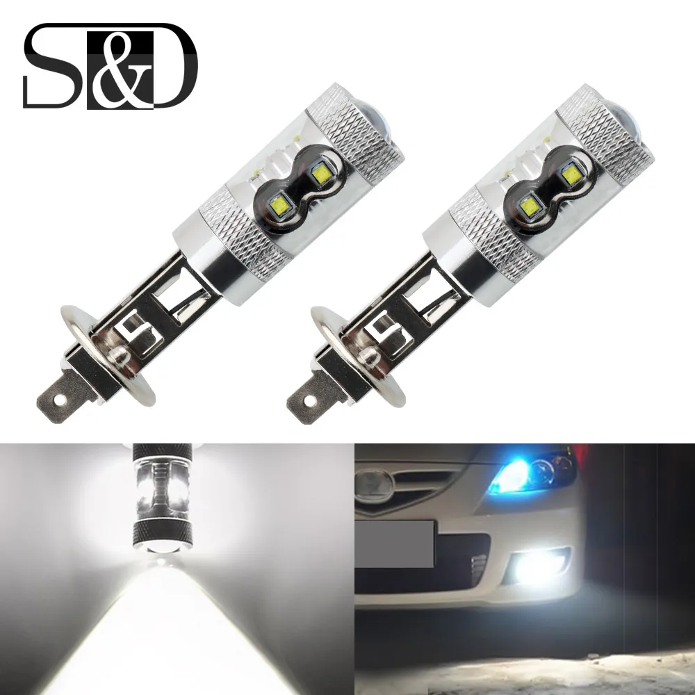 2 шт. H1 Светодиодный лампочки Автомобильные противотуманные фары 6SMD 12SMD 6000 K