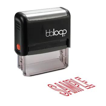 

Bloop "SAMPLE" Outline Self-Inking Stamp, Rectangular, Laser Engraved, RED