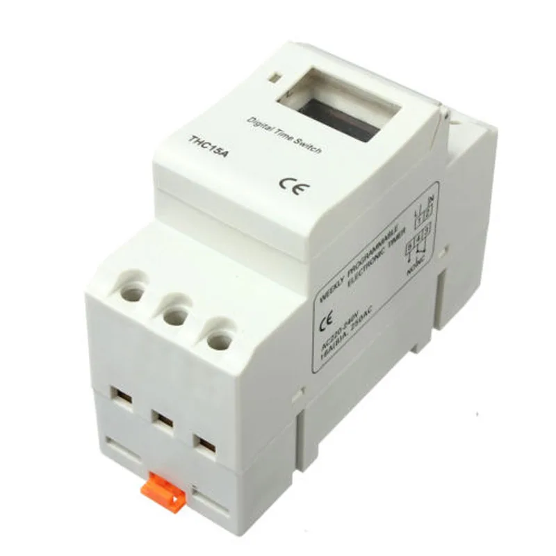 DIN Rail Digital LCD Power Programmable Timer AC 220V 16A Time Relay Switch