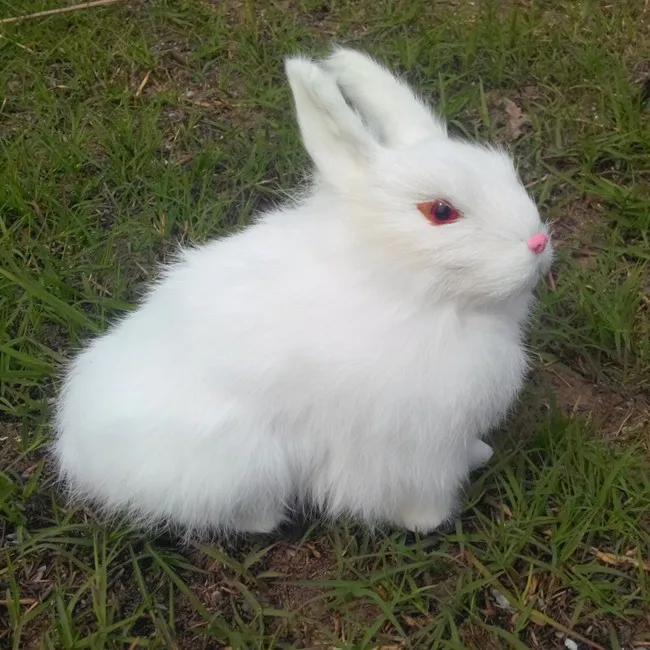 

17*17*9cm squatting rabbit toy model toy polyethylene & furs resin handicraft,decoration baby toy a455
