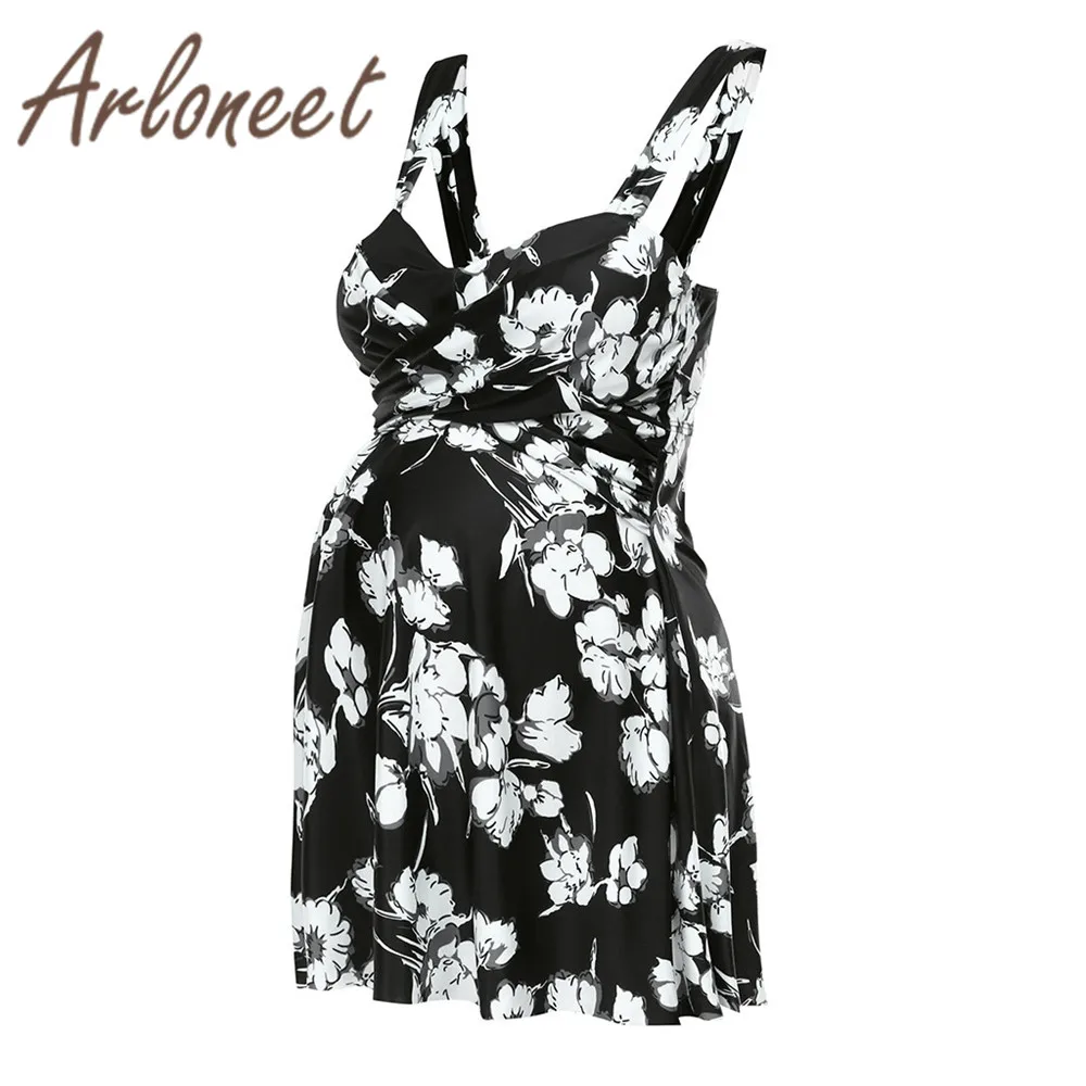 

ARLONEET Clothes Sexy women maternity Swimwear high waist Floral Strap beachwear One piece 2019 Summer ladies pregnanct Swimsuit
