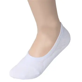 

1 Pair Fashion Women/Men Soft Casual Cotton Boat Socks Low Cut Non-Slip Invisible Slippers Socks 3 Colors