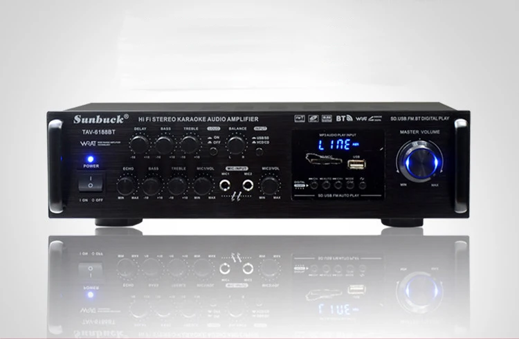 TAV 6188BT Bluetooth усилитель SD USB FM микрофон с дистанционным управлением 200 Вт домашний