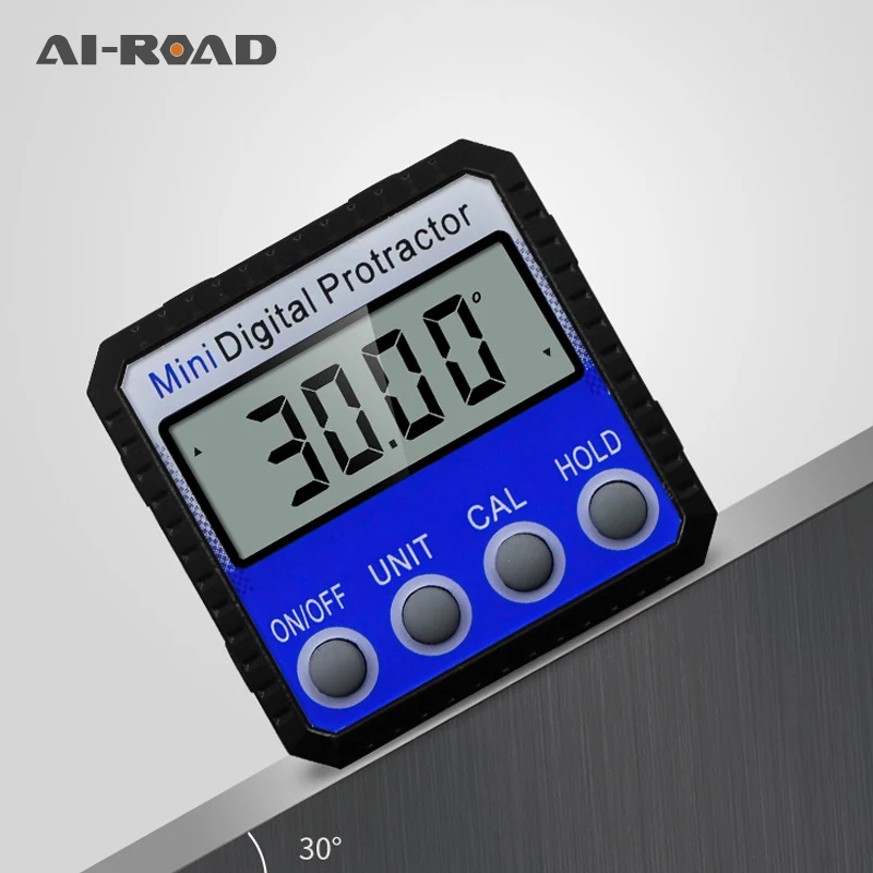 

Blue Precision Digital Protractor Inclinometer Water Proof Digital Finder Bevel Box With Magnet Base Measuring Tool