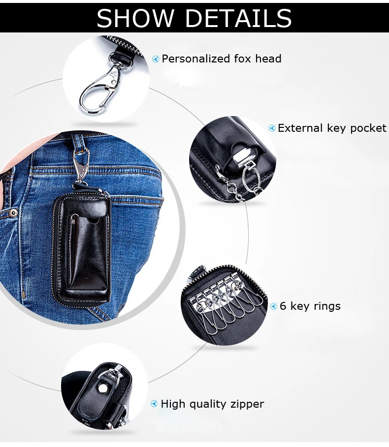 Мужской кошелек из натуральной кожи для ключей из воловьей кожи, автомобильный держатель для ключей, сумка, чехол для ключей, органайзер