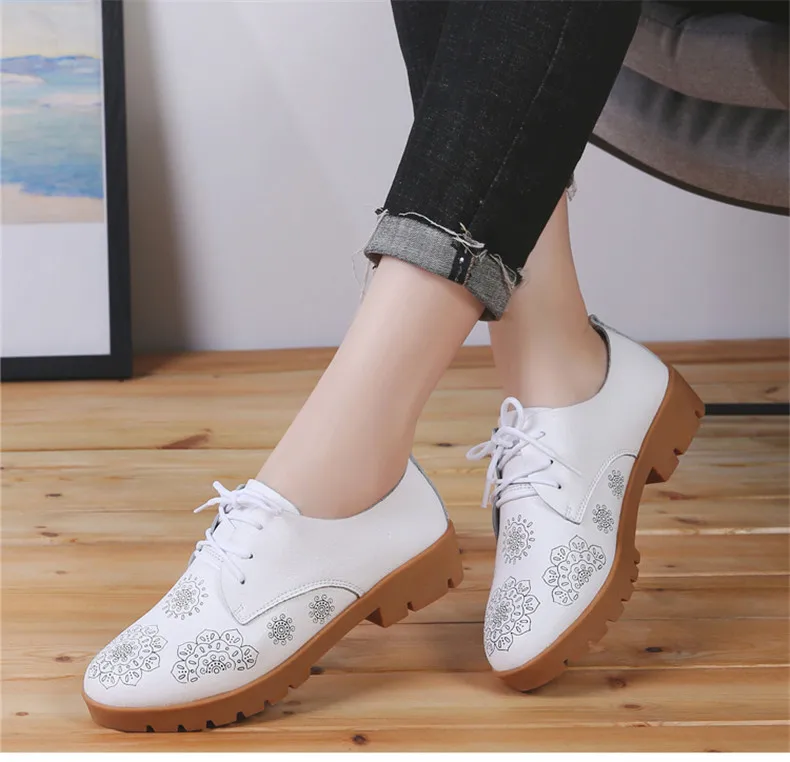 CAGILKZEL Autumn Winter Warm Women Platform Flats Shoes Casual Leather Slip-on Ladies Flat Chaussure Femme Shoes