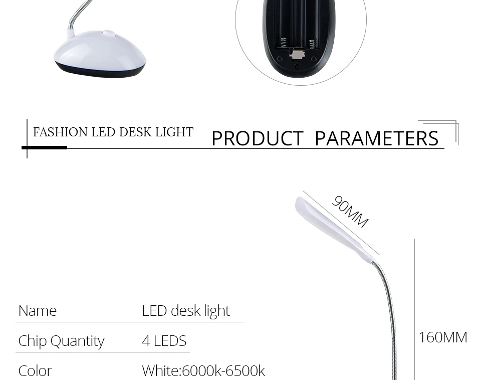 Портативный 4 светодиодный чтения защита глаз светодиодный настольная лампа Мощность мини Гибкая батарея Мощность ed светодиодный Складная Настольная лампа для учебы