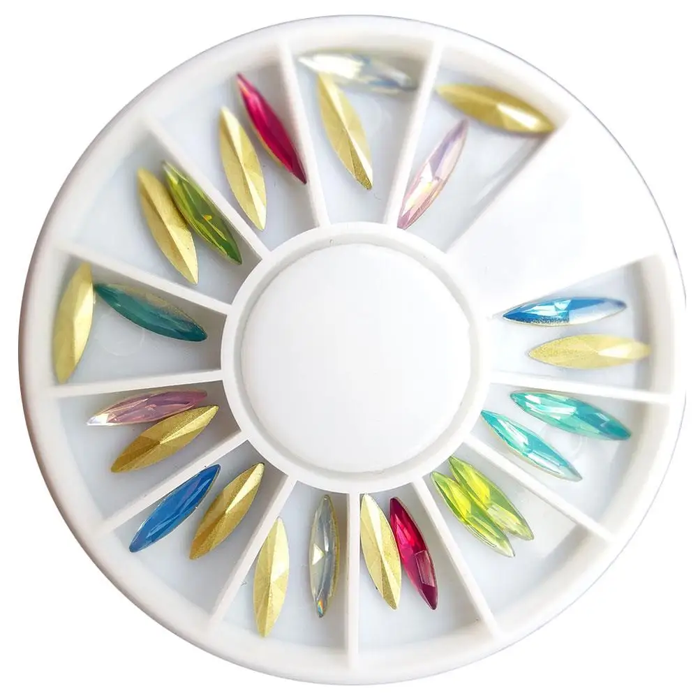 12 Цветов ногтей Книги по искусству колеса со стразами AB алмаз Gem Кристалл пластины инструменты