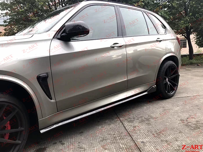 Z-ART углеродное волокно сбоку юбки для BMW F85 F86 X5M X6M сторона спойлер 2014-2018 губ