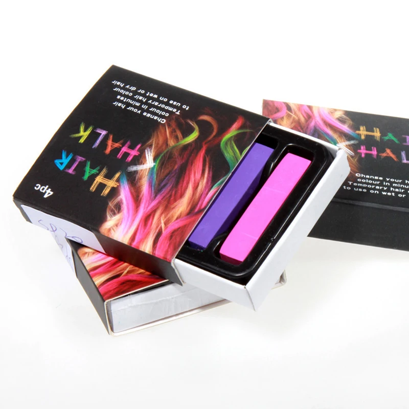 Hot Sale 4 Colors Temporary Hair Chalk Set Soft Hair Crayons Chalk Pastel Painting Professional Blue Hair Dye Coloured Hair Dye