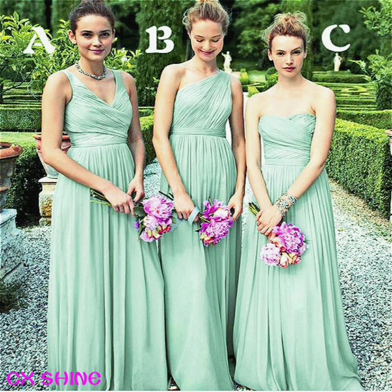 CX SHINE NEW!Custom made size color Mix style long Bridesmaid Dresses ...