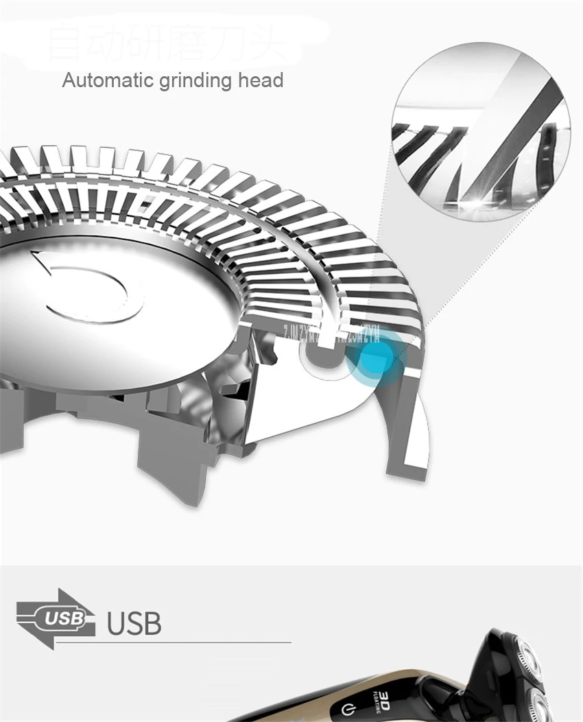 Pw926 3in1 Для мужчин с 3D электробритвы для Для мужчин Перезаряжаемые плавающий Бритвы Моющиеся 5 Вт триммер Бритва для носа и ухо Для Мужчин's