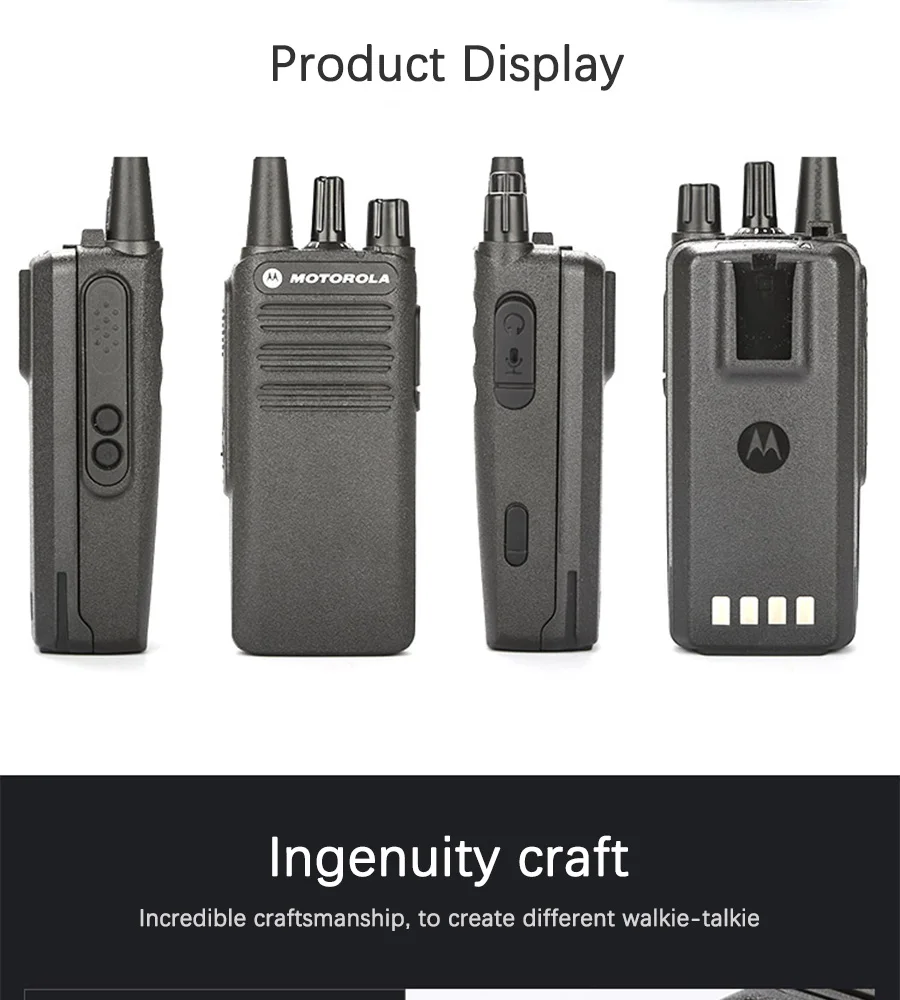 Product Quality: 341 g. Power: 7.5 (theoretical) ± 20% Configuration Host *  1. Antenna * 1. Battery * 1. Back clip * 1. Charger * 1. Operation manual *  1