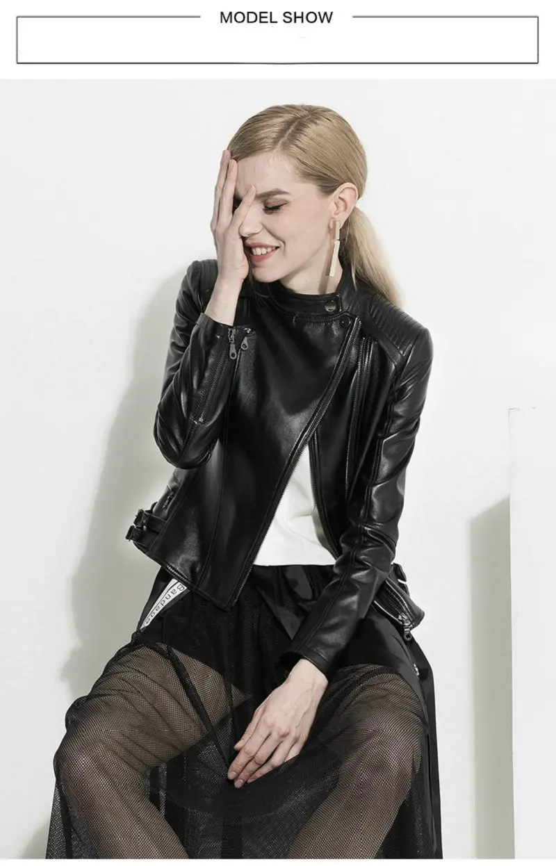 Женская одежда из натуральной кожи тонкая мотоциклетная куртка для работы с рогатым скотом кожаная одежда короткая дизайнерская женская верхняя одежда