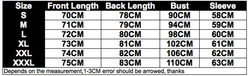 size chart
