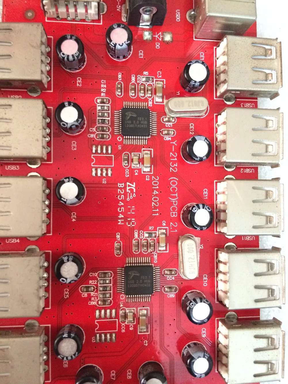 

kuangcheng USB2.0 13 Port HUB Hub Port Extender Deconcentrator PCB