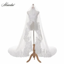 Miaoduo хорошее кромка 3 м дешевые кружева, приталенный смокинг, брендовый модный белый свадебный свадебные аксессуары, фата свадебная фата вуаль де-Мари