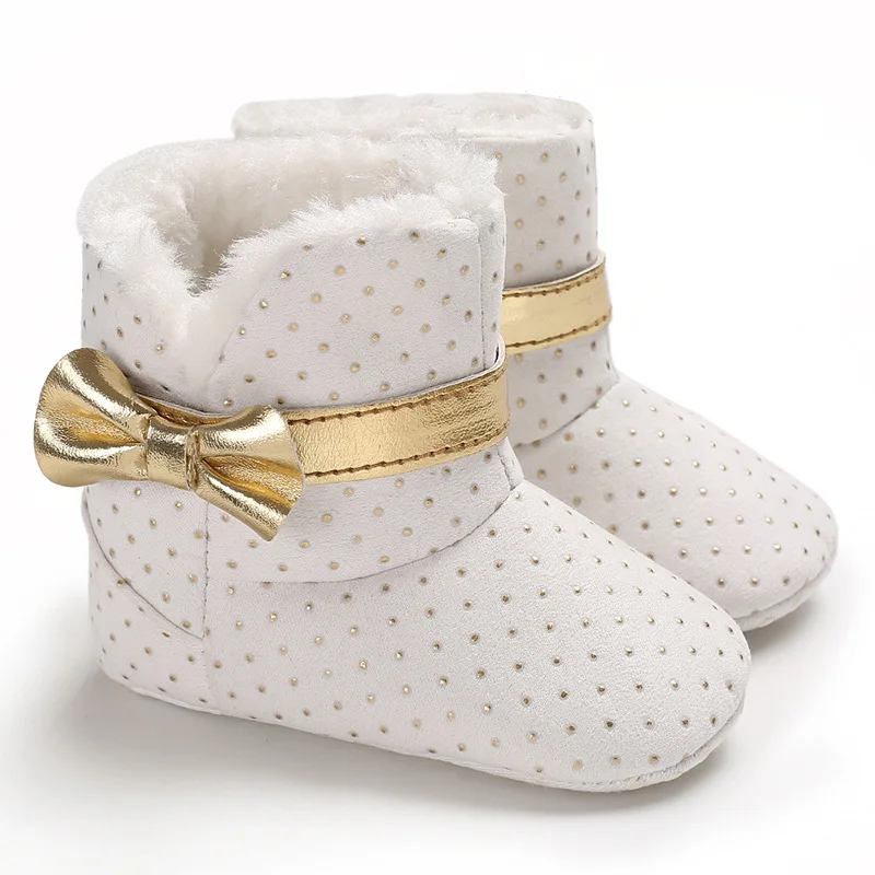 Для новорожденных обувь не скользит унисекс Зимние теплые детские пинетки на мягкой подошве Младенческая малышей обувь в полоску зимние сапоги - Цвет: L5
